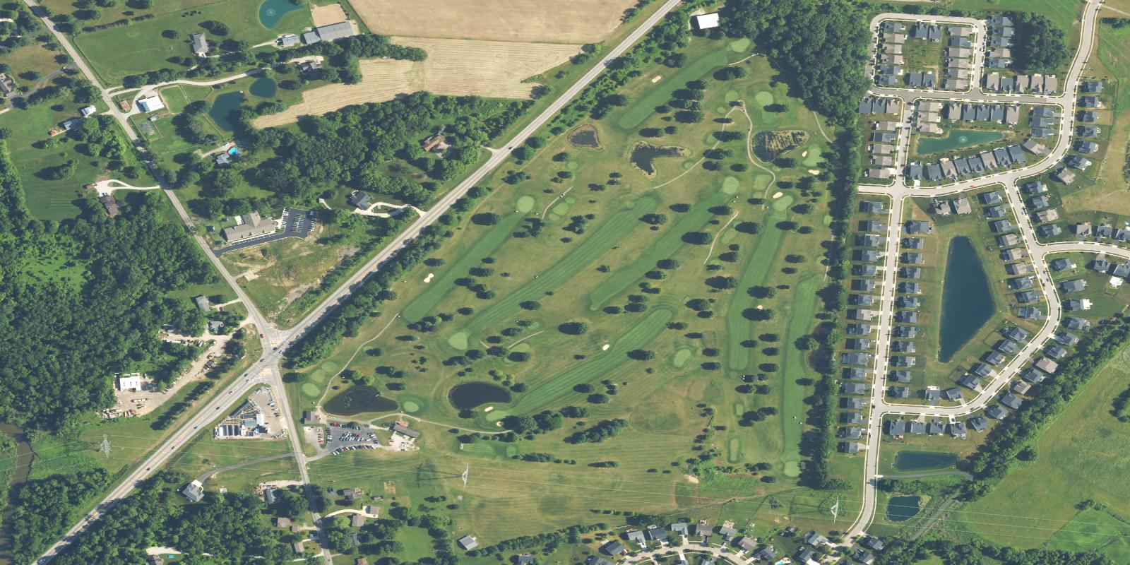 Satellite view of Arrowhead Lakes Golf Course