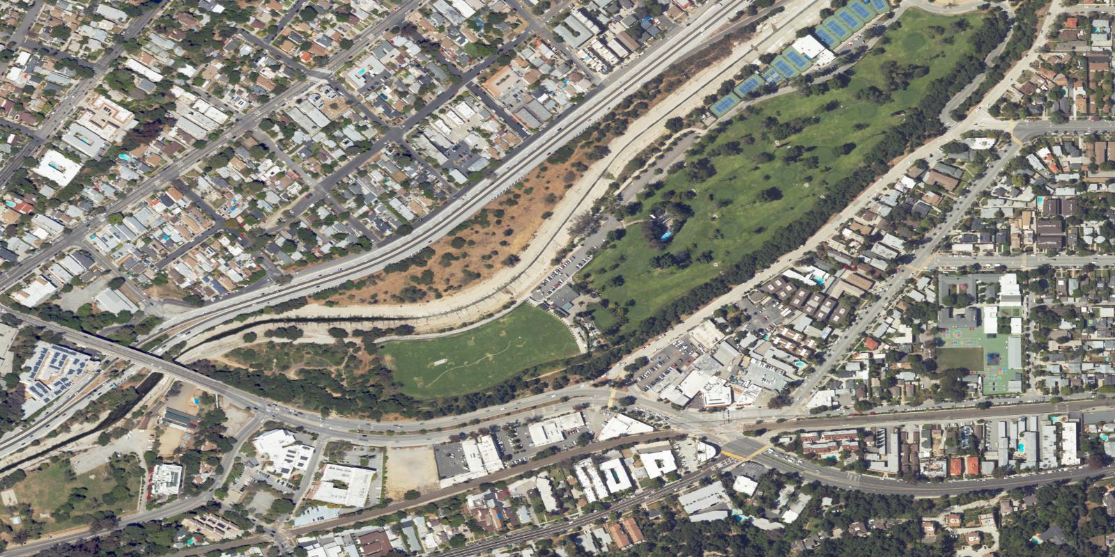 Satellite view of Arroyo Seco Golf Course