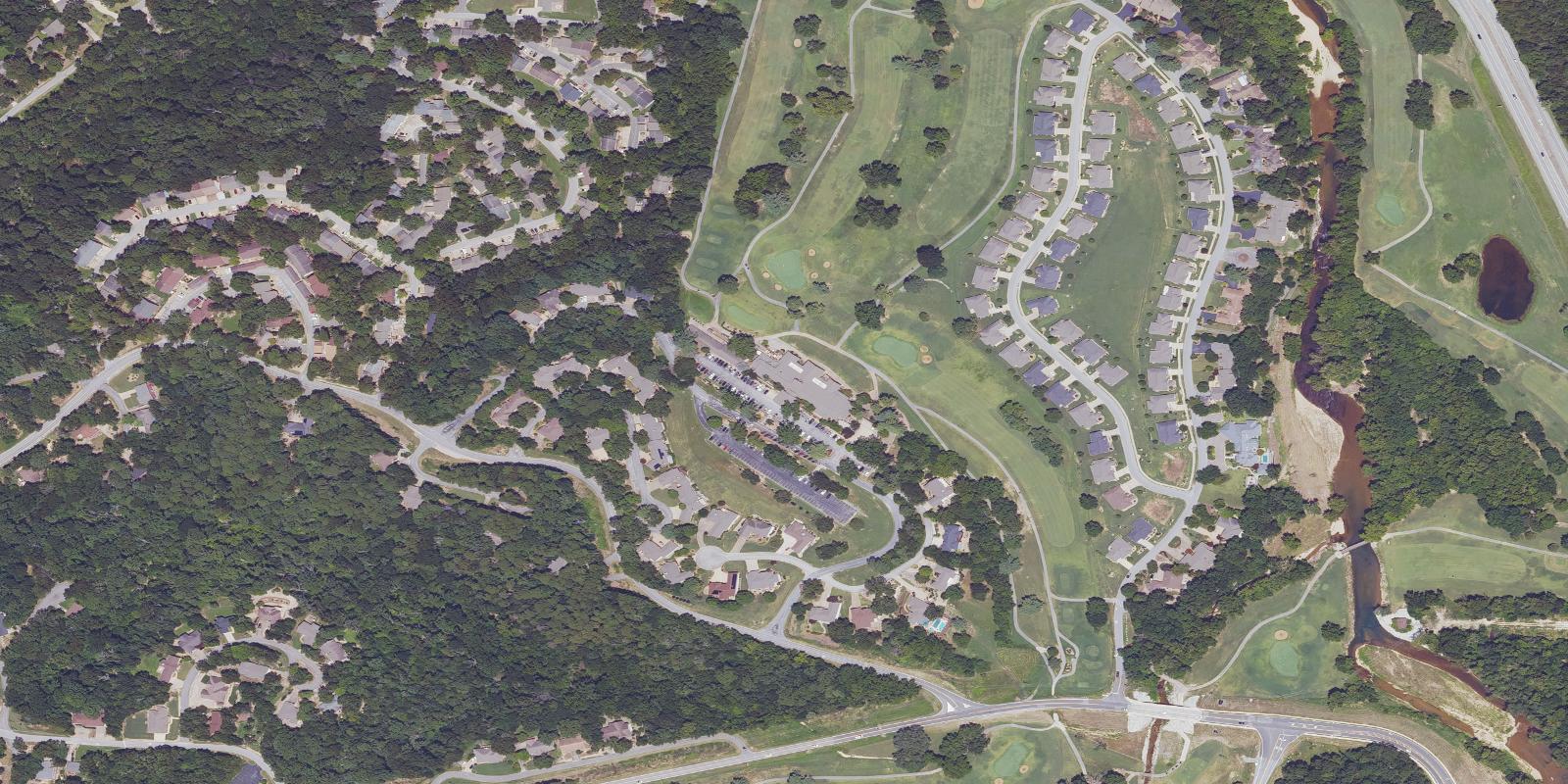 Satellite view of Bella Vista Country Club Golf Course