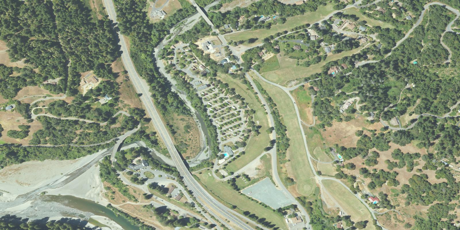 Satellite view of Benbow Valley Rv Resort Golf Course