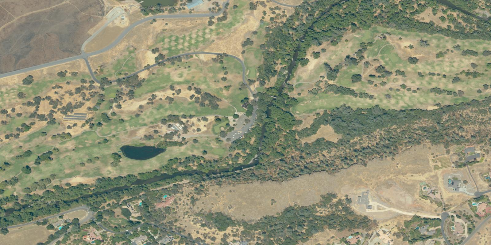 Satellite view of Bidwell Park Golf Course