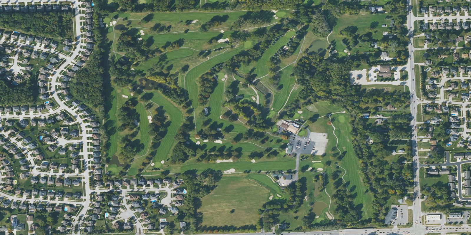 Satellite view of Burning Tree Country Club