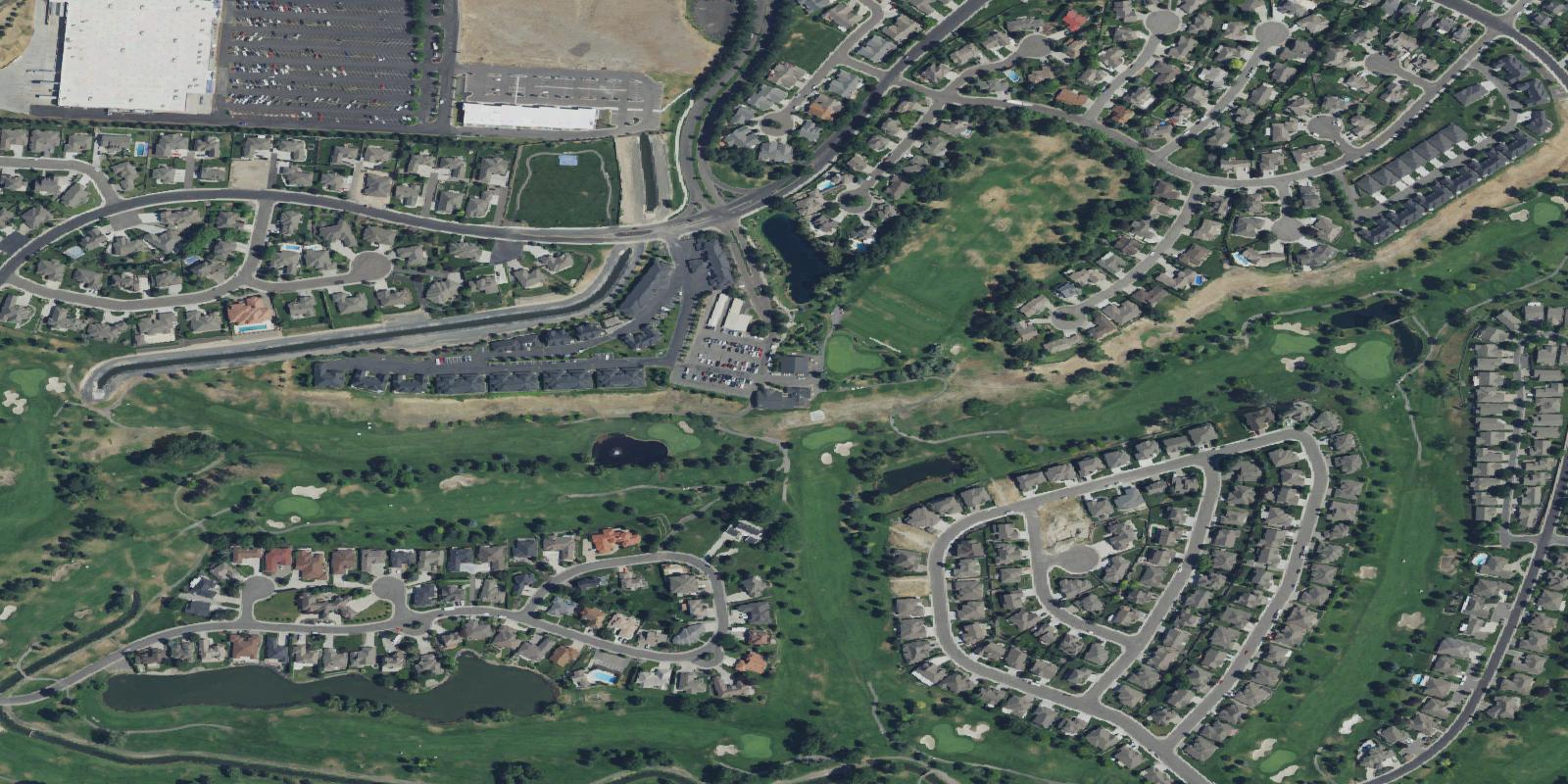 Satellite view of Canyon Lakes Golf Course