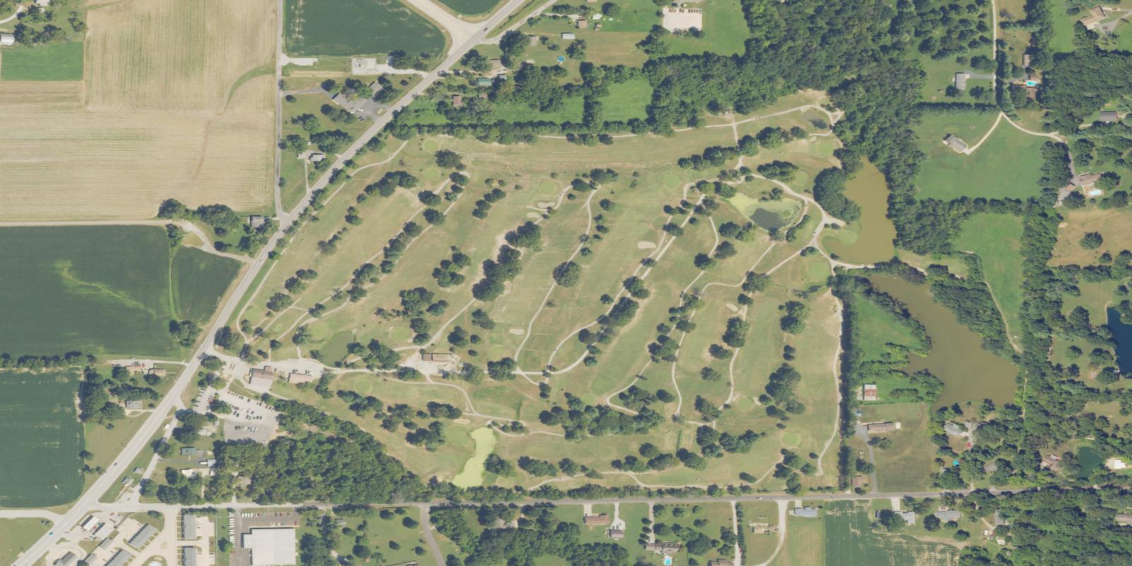 Satellite view of Cloverleaf Golf Course