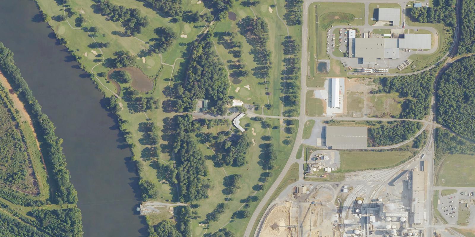Satellite view of Coosa Pines Golf Course
