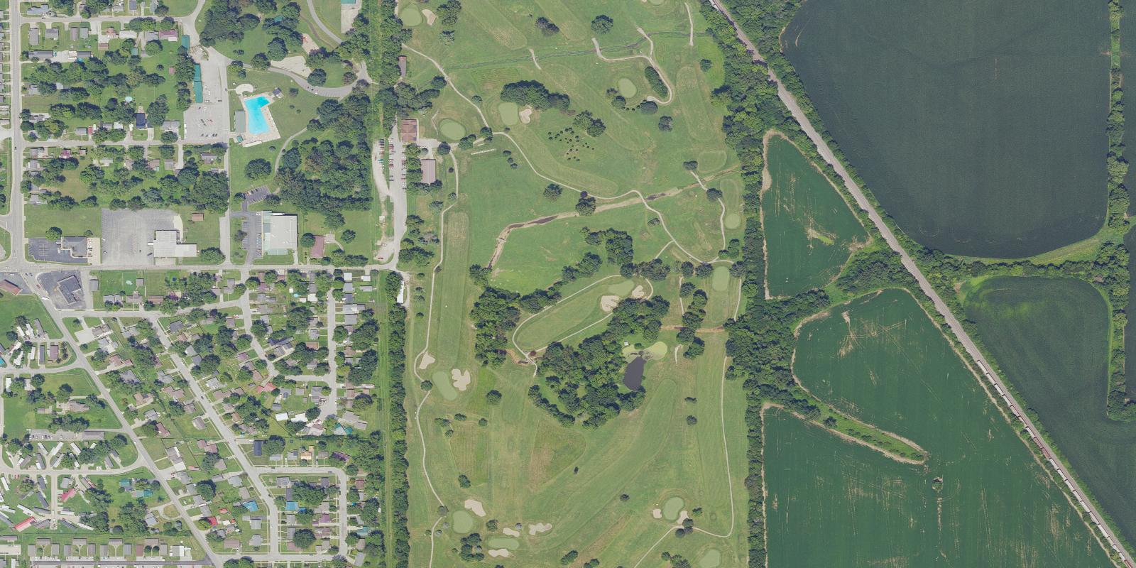 Satellite view of Crawfordsville Golf Course