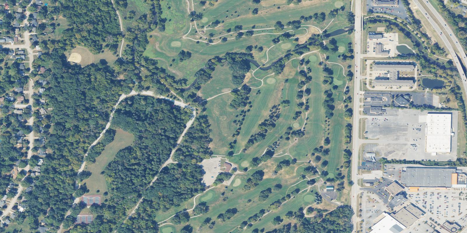 Satellite view of Duck Creek Golf Course