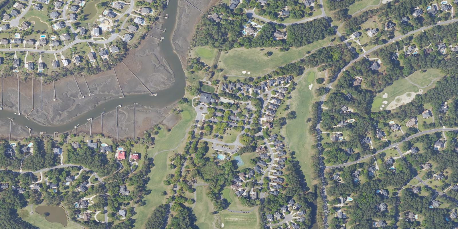 Satellite view of Dunes West Golf Club