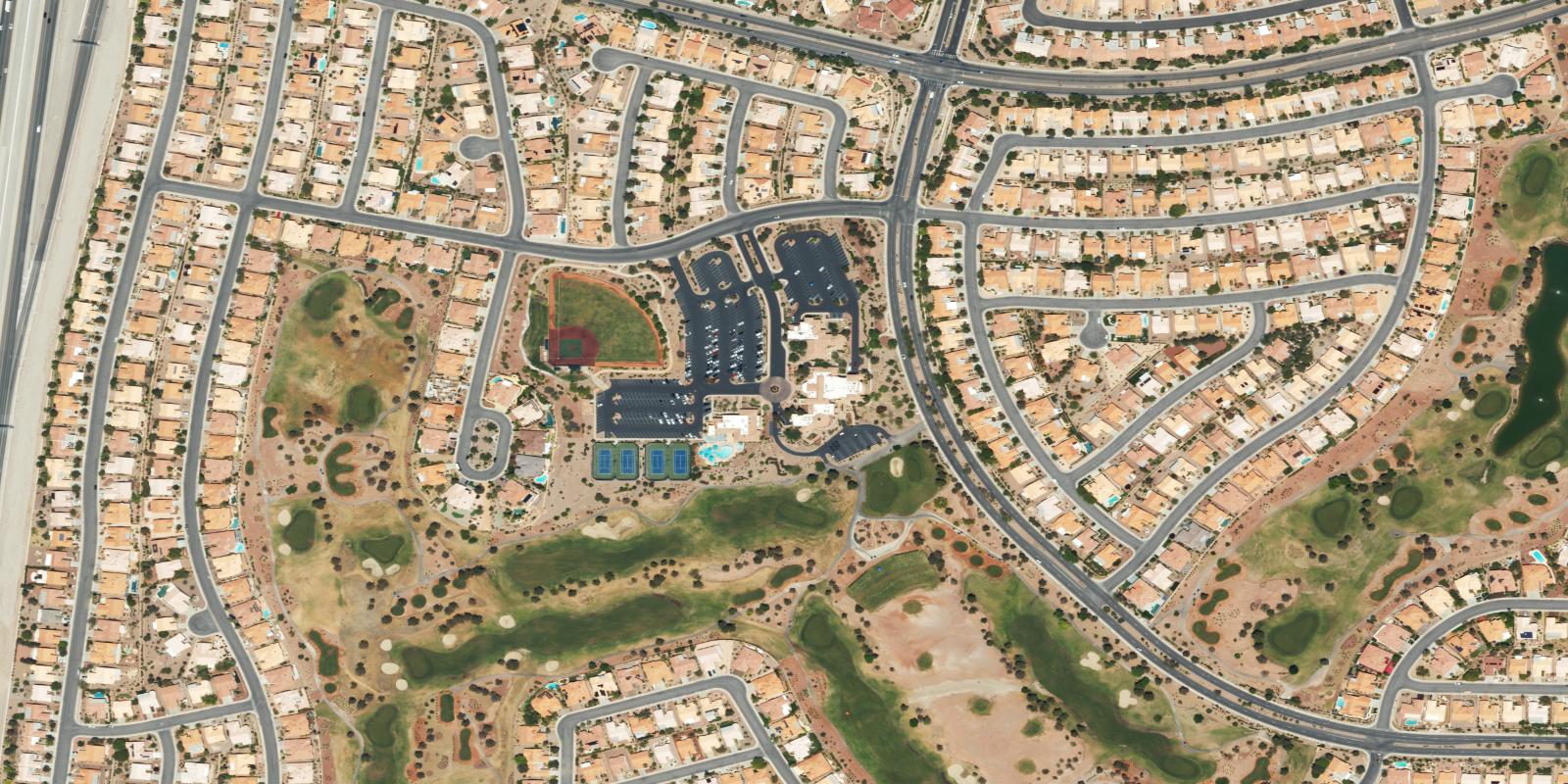 Satellite view of Eagle Crest Golf Course at Golf Summerlin