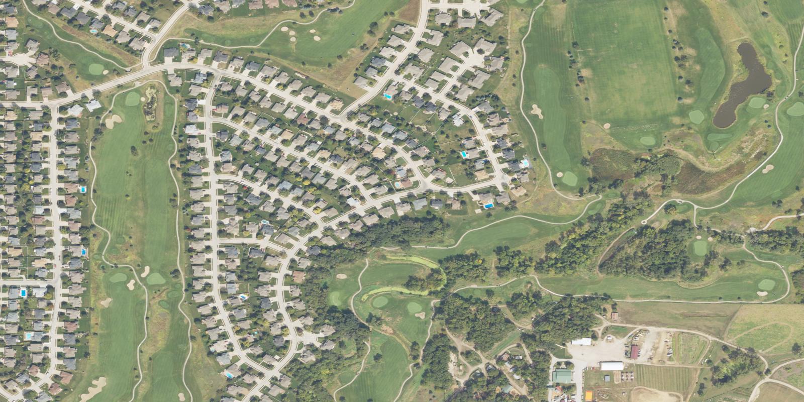 Satellite view of Eagle Hills Golf Course