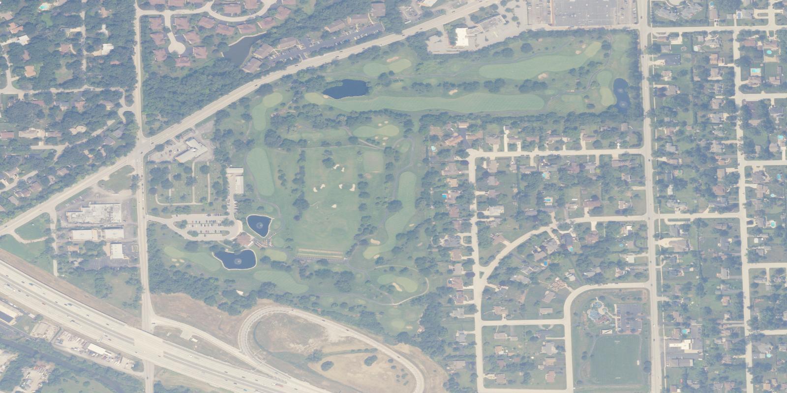 Satellite view of Flagg Creek Golf Course