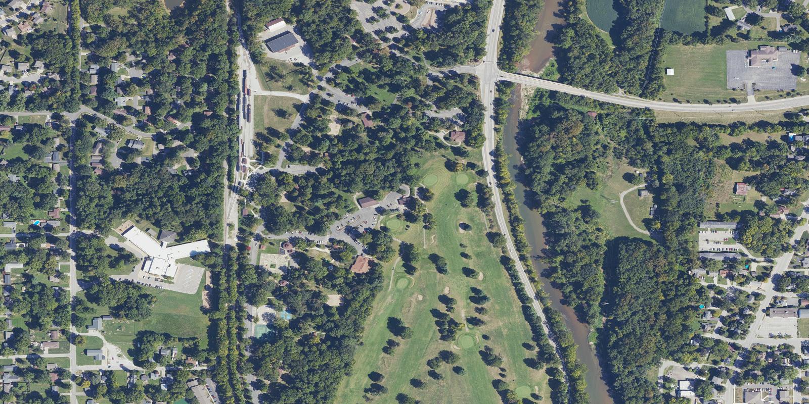 Satellite view of Forest Park Golf Course