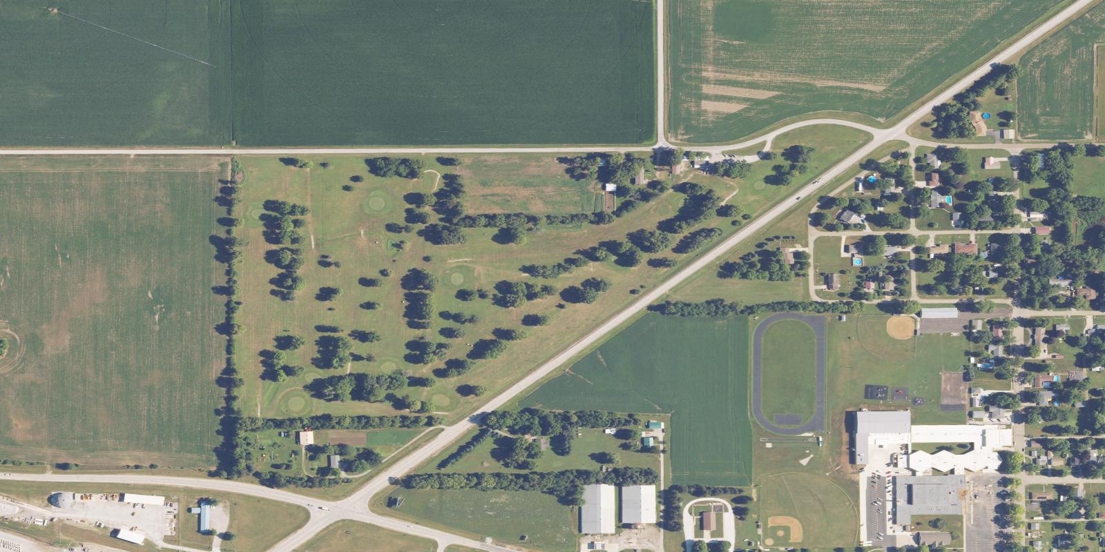 Satellite view of Four Willows Golf Course