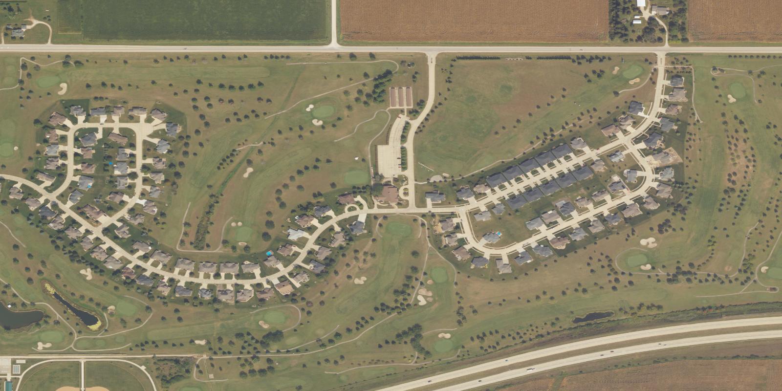 Satellite view of Fox Ridge Golf Course