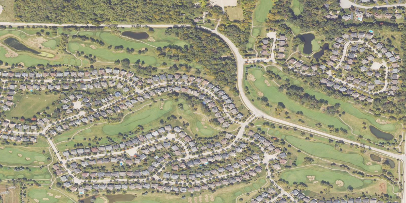 Satellite view of Foxford Hills Golf Course
