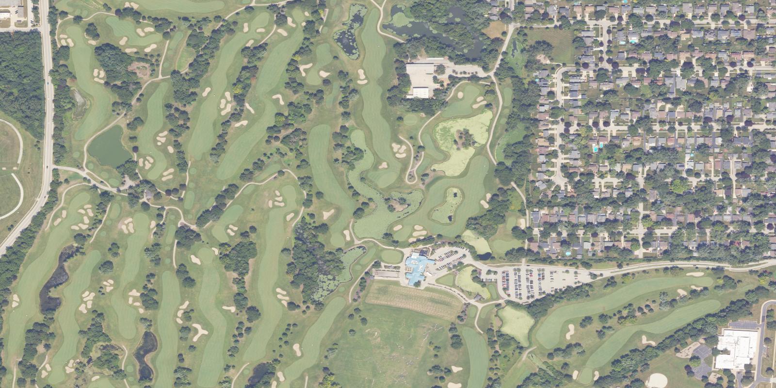 Satellite view of Glen Ellyn Village Links Golf Course