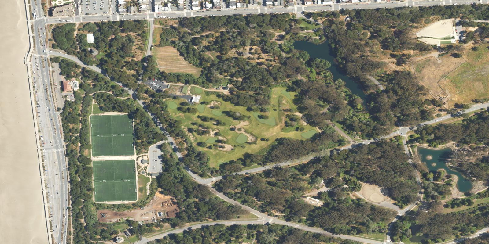Satellite view of Golden Gate Park Golf Course