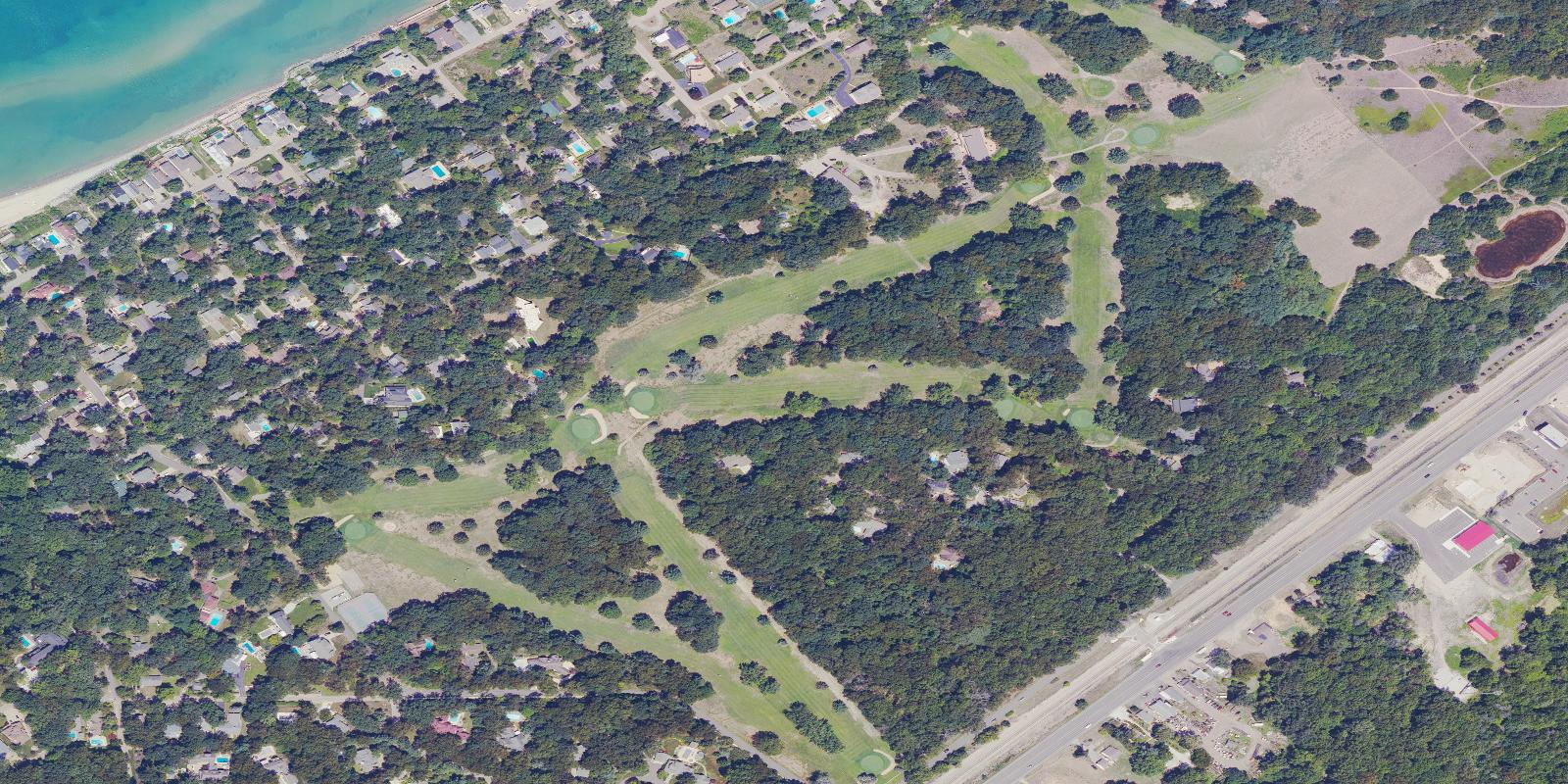 Satellite view of Grand Beach Golf Course