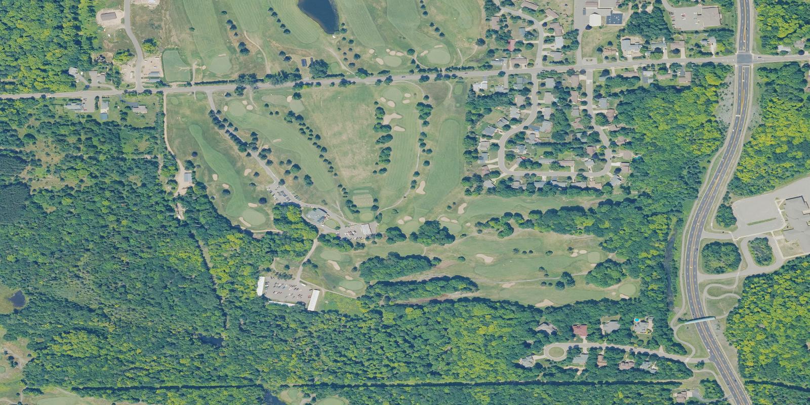 Satellite view of Greywalls Course At Marquette Golf Club