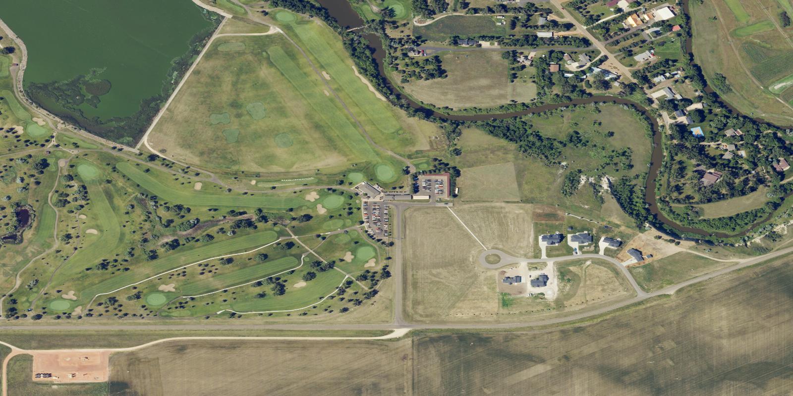Satellite view of Heart River Municipal Golf Course