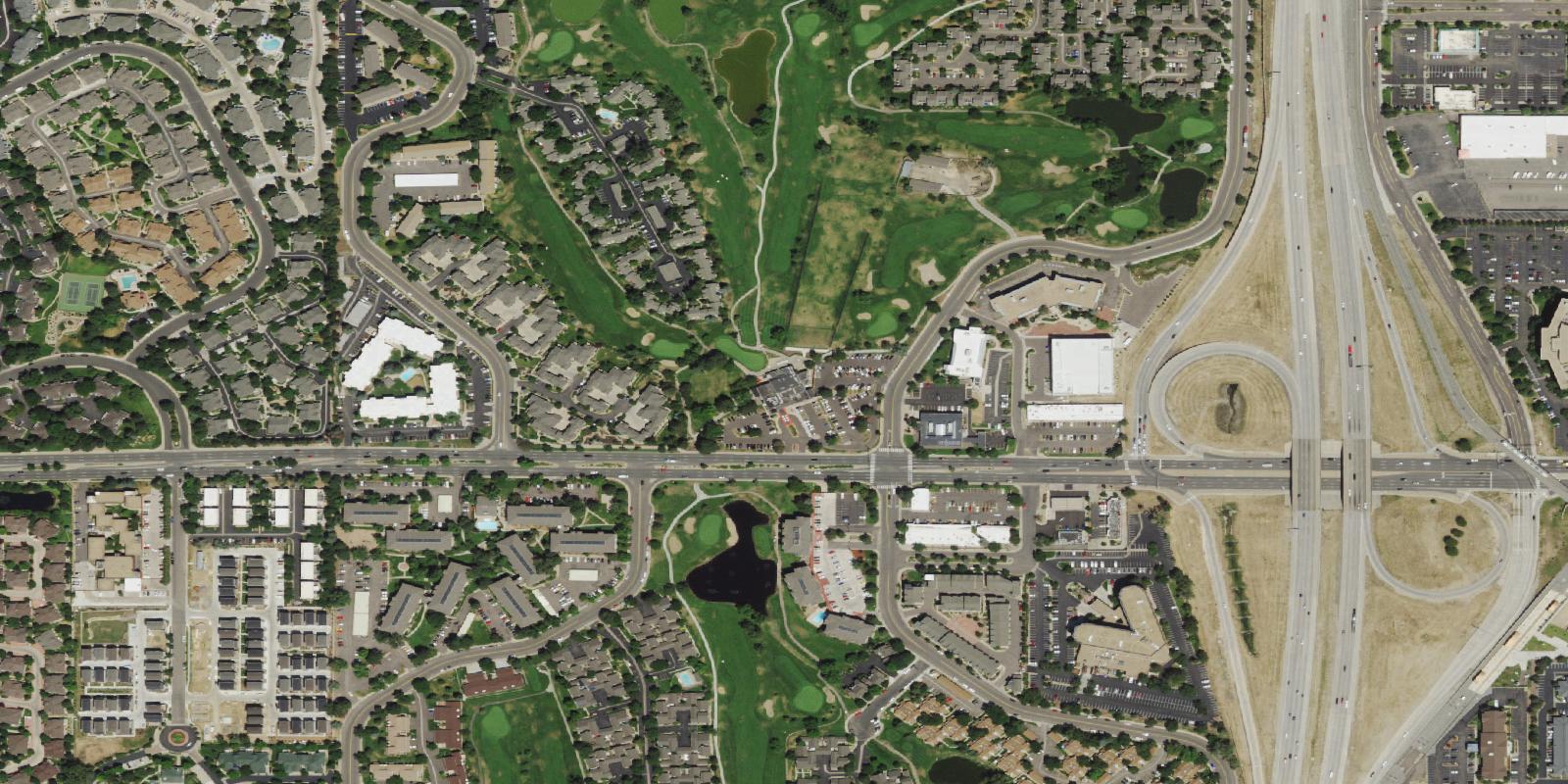 Satellite view of Heather Ridge Golf Course