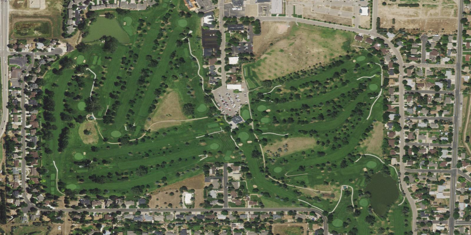 Satellite view of Highland Hills Golf Course - Greeley