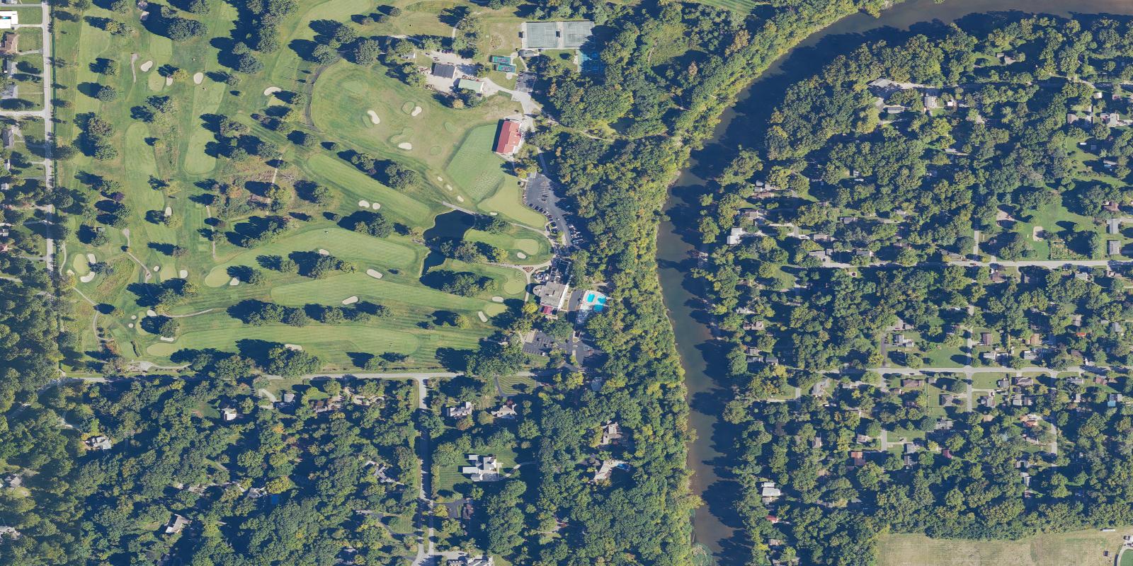 Satellite view of Highland Hills Golf Course