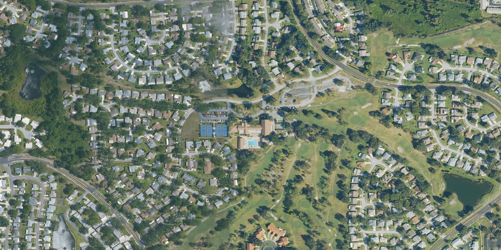 Satellite view of Highland Lakes Executive Golf Course