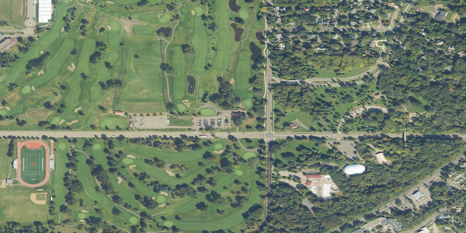 Satellite view of Highland National Golf Course