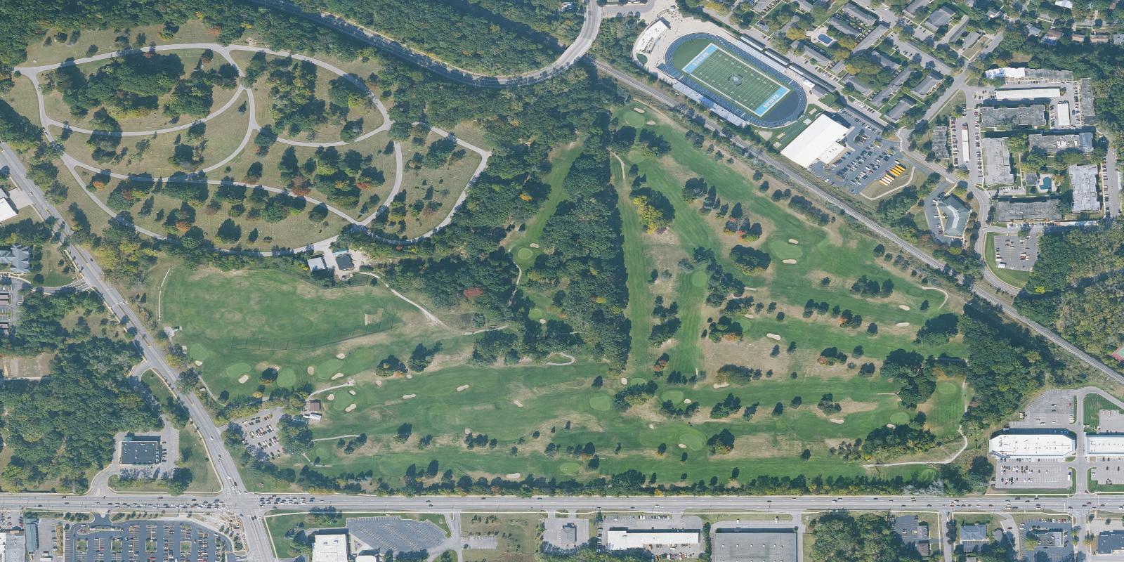 Satellite view of Indian Trails Golf Course