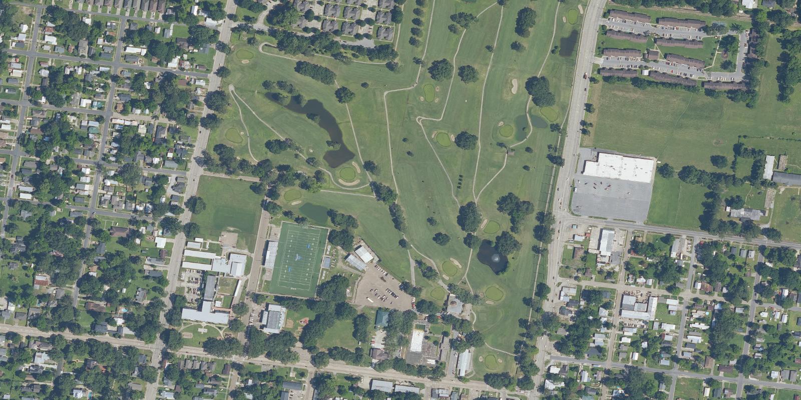 Satellite view of Jay and Lionel Hebert Municipal Golf Course