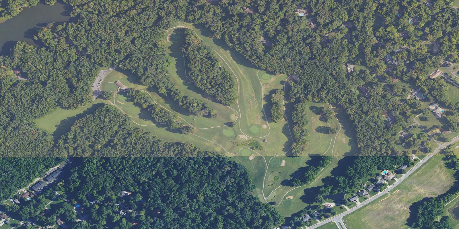 Satellite view of John James Audubon Golf Course