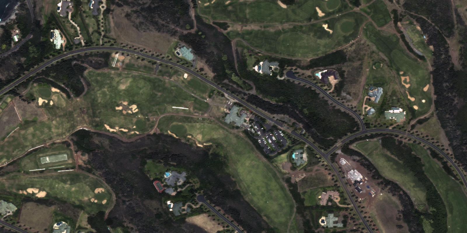 Satellite view of Kapalua Plantation Course