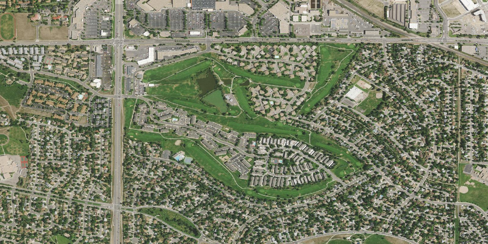 Satellite view of Lake Arbor Golf Course