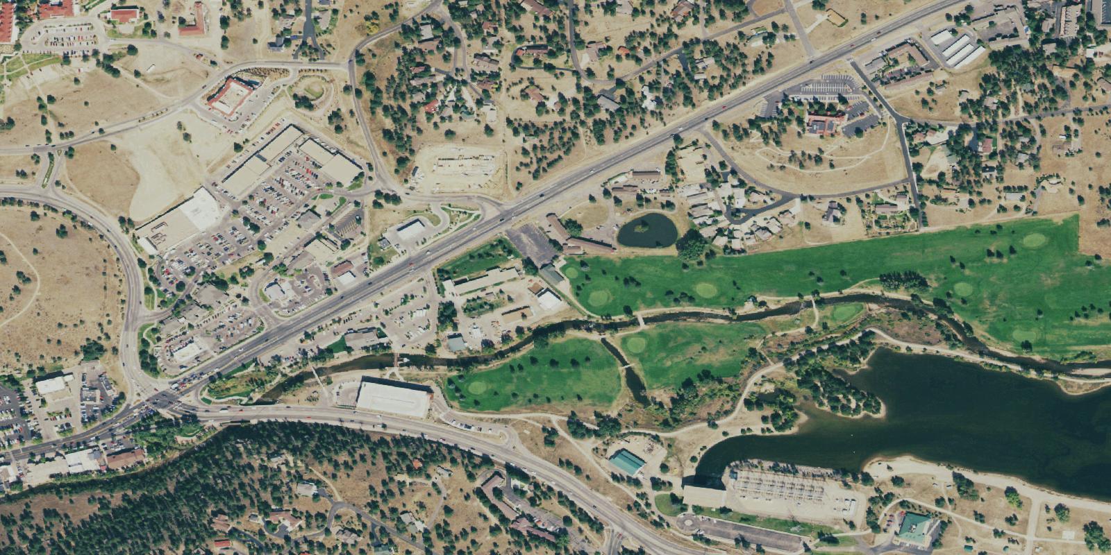 Satellite view of Lake Estes Golf Course
