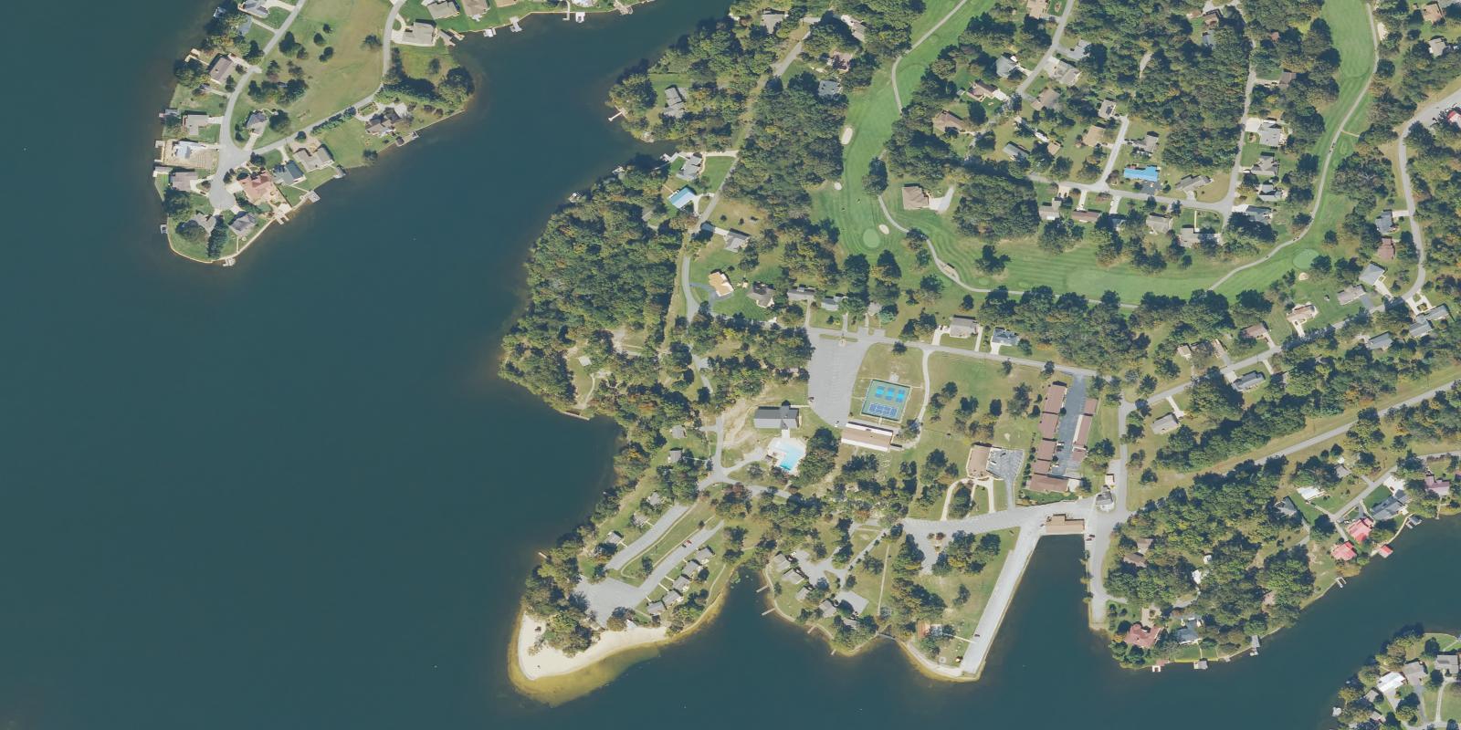 Satellite view of Lake Tansi Resort