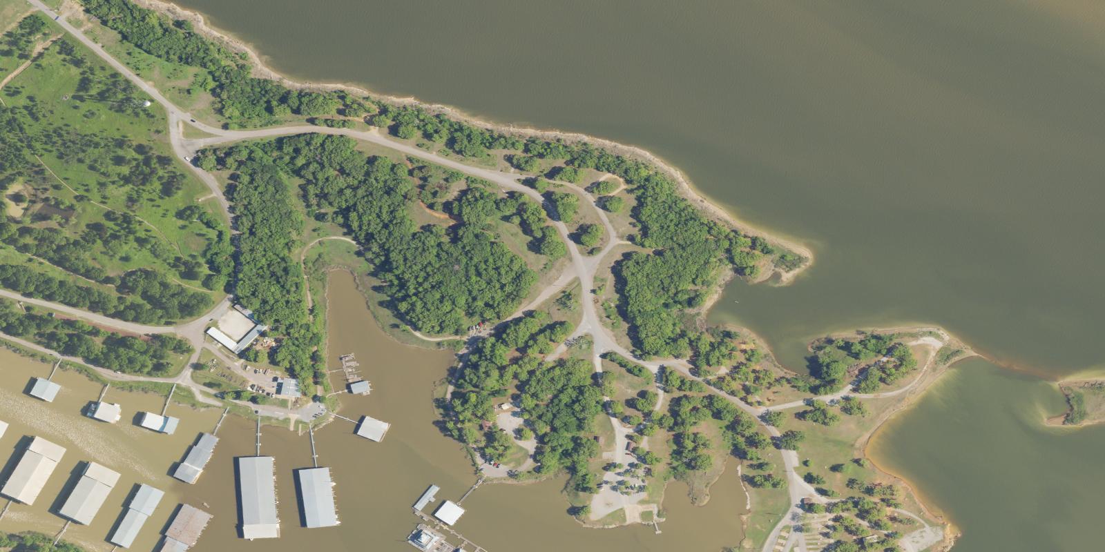 Satellite view of Lake Texoma State Park Golf Course