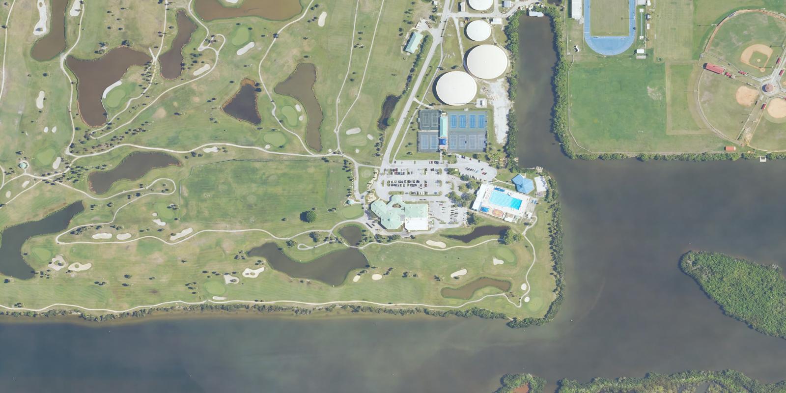 Satellite view of Lakes River Golf Course Cocoa Beach Country Club