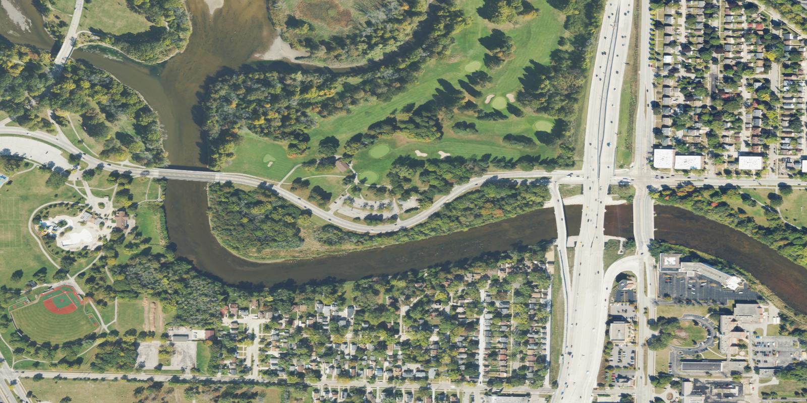 Satellite view of Lincoln Park Golf Course