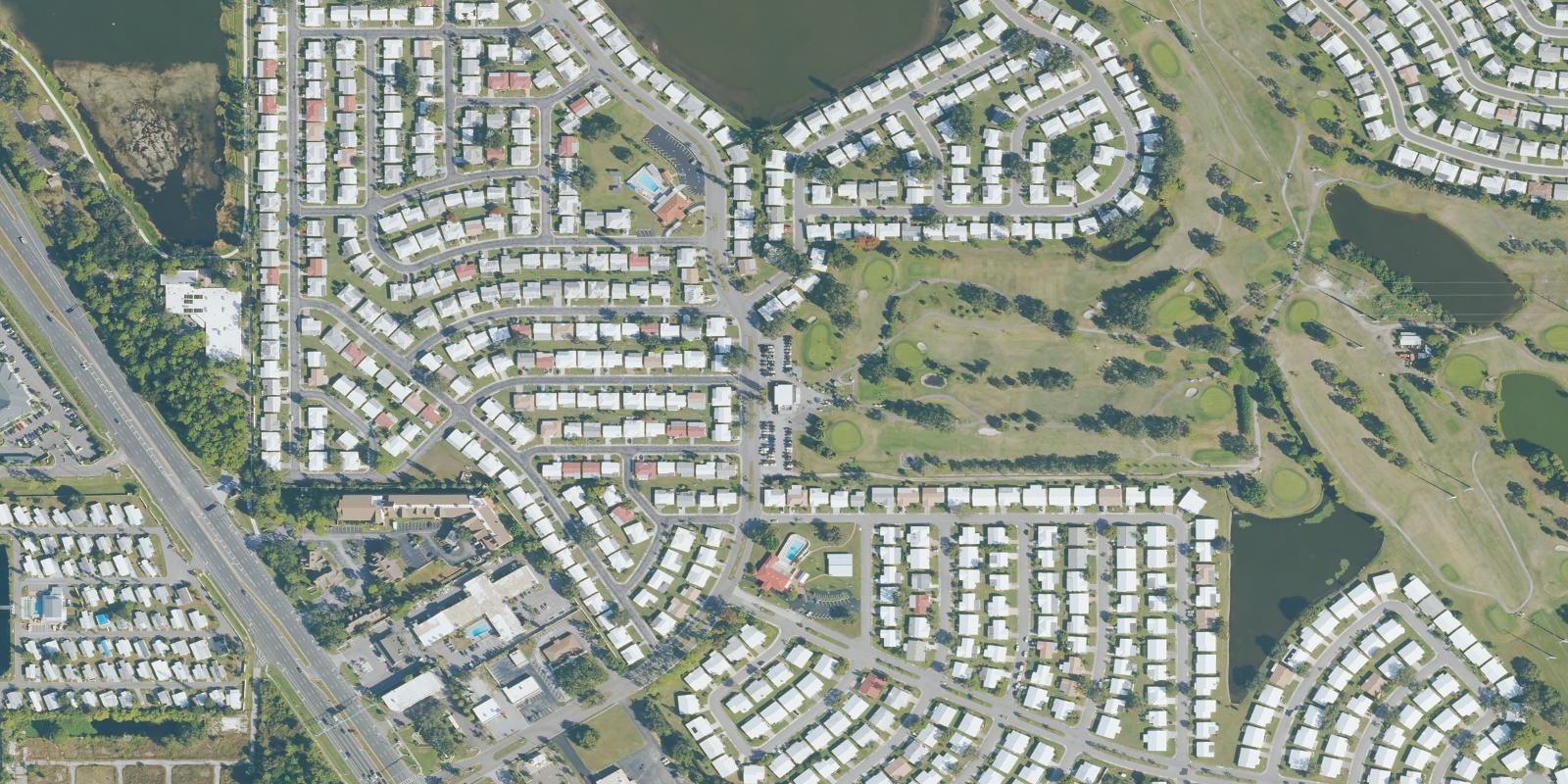 Satellite view of Mainlands Golf Course