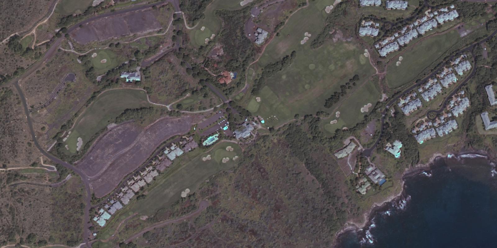 Satellite view of Manele Golf Course