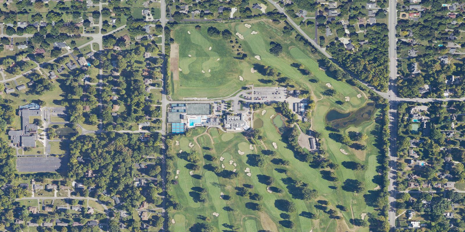 Satellite view of Meridian Hills Country Club, Inc.