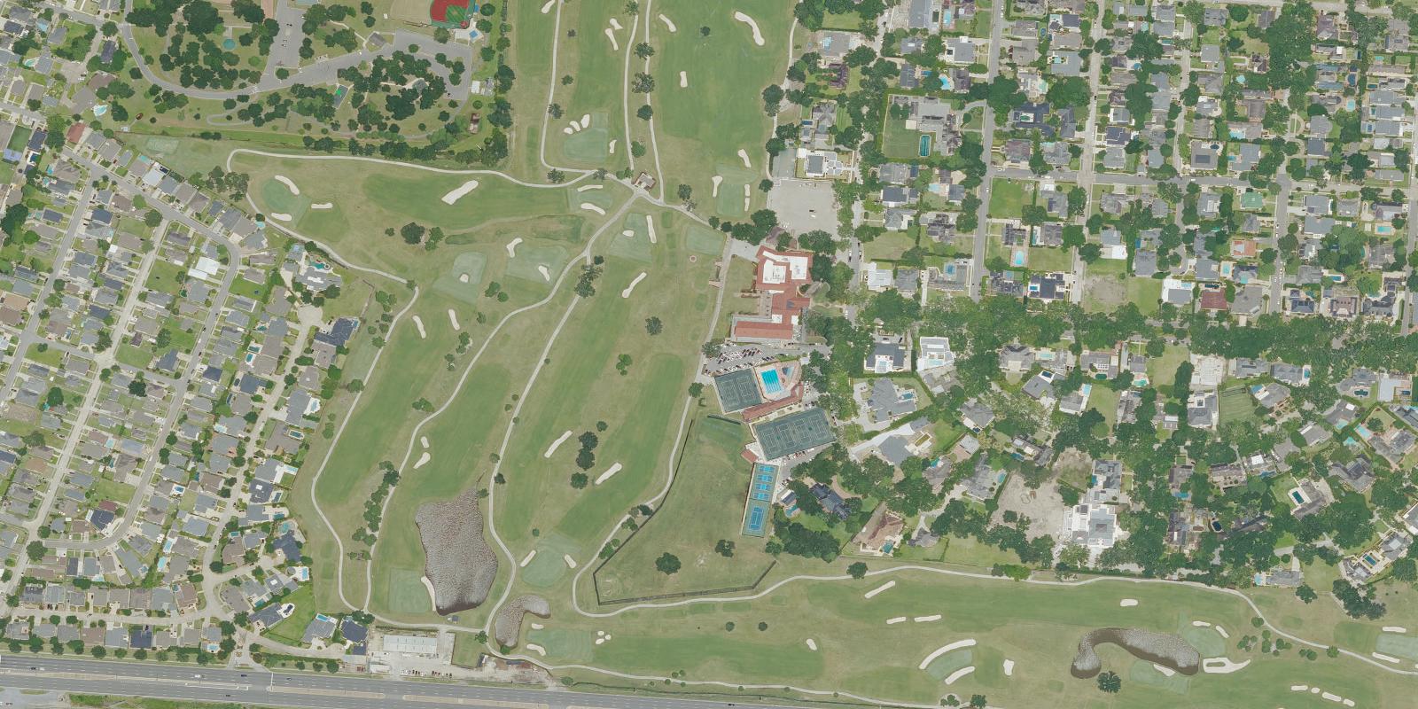 Satellite view of Metairie Country Club
