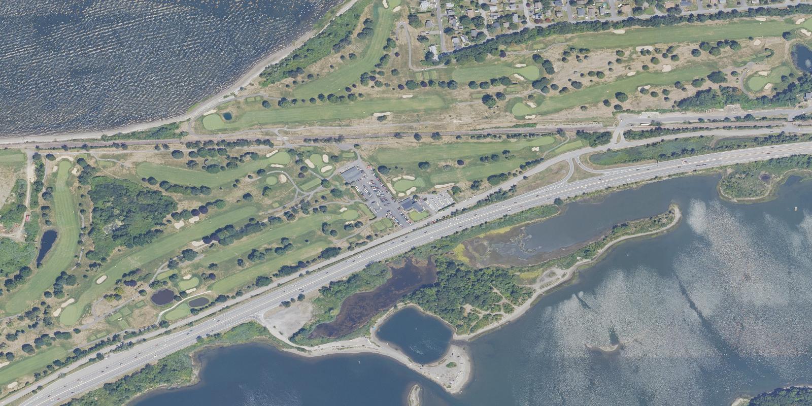 Satellite view of Montaup Country Club