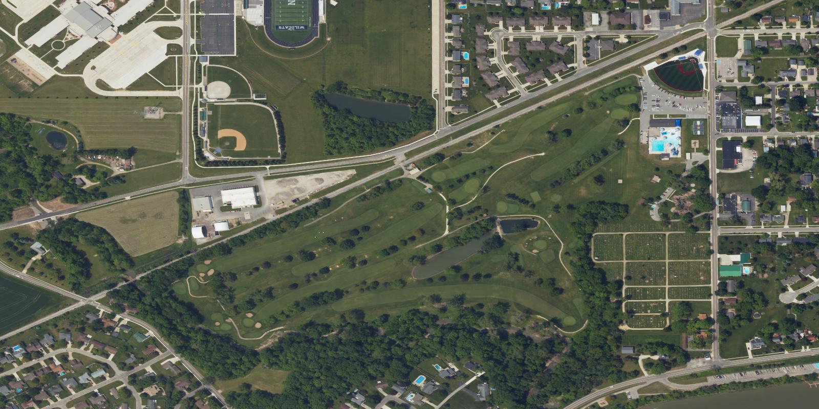 Satellite view of Napoleon Municipal Golf Course