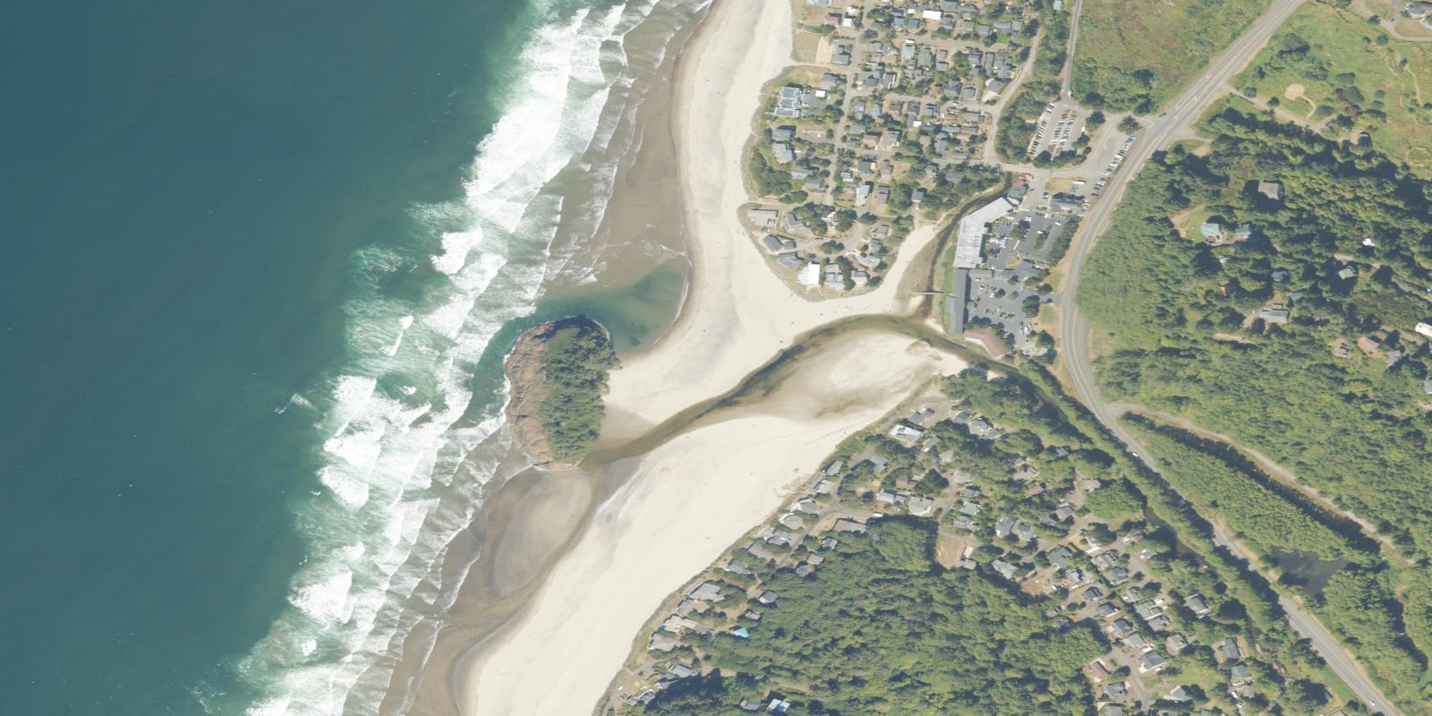 Satellite view of Neskowin Beach