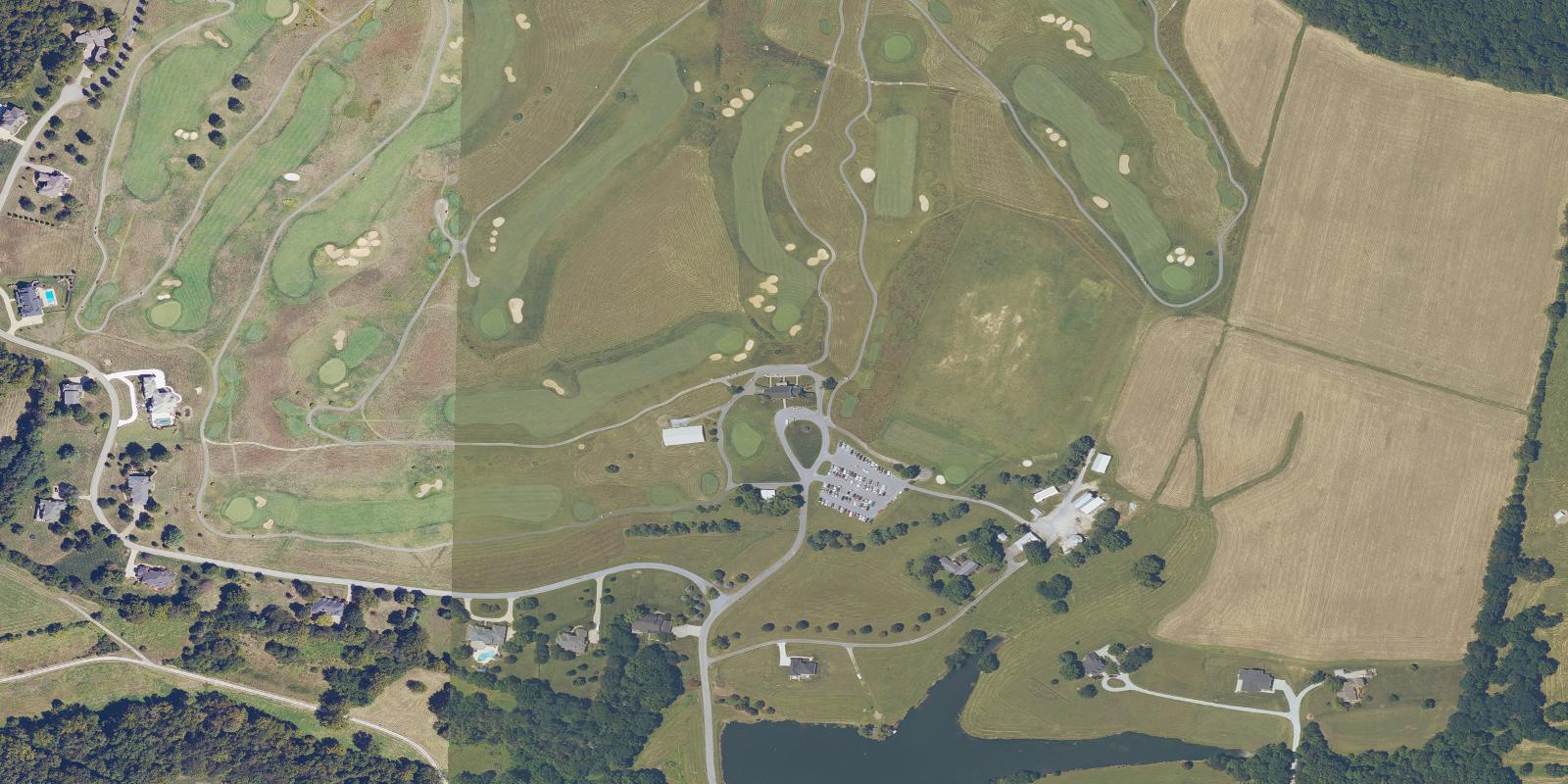 Satellite view of Nevel Meade Golf Course
