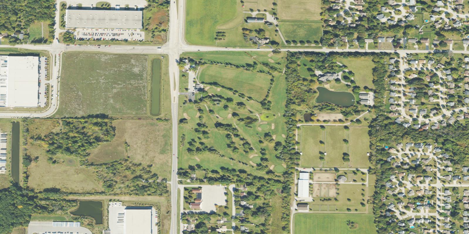 Satellite view of Oak Hills Golf Course