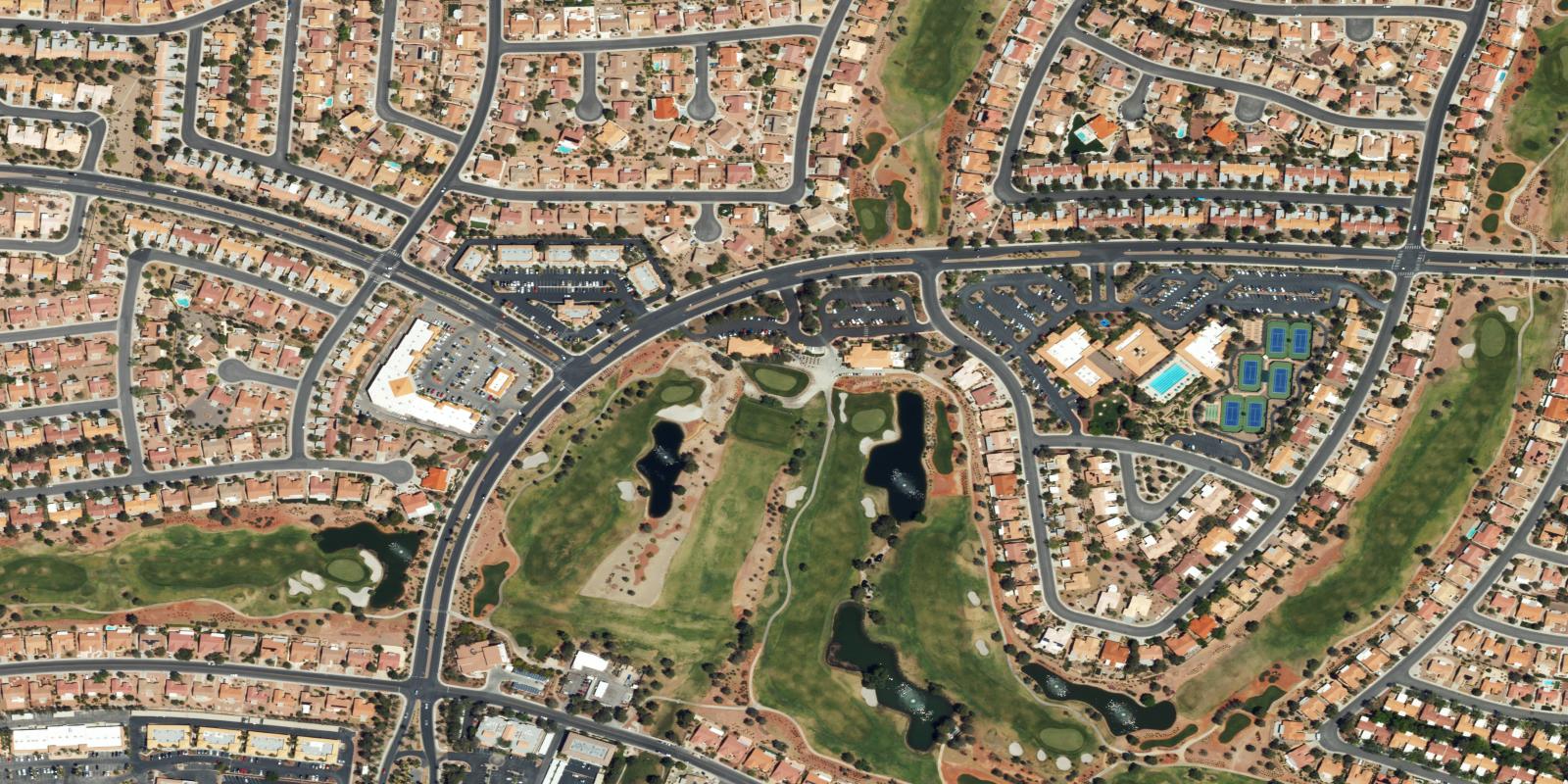 Satellite view of Palm Valley Golf Course at Golf Summerlin