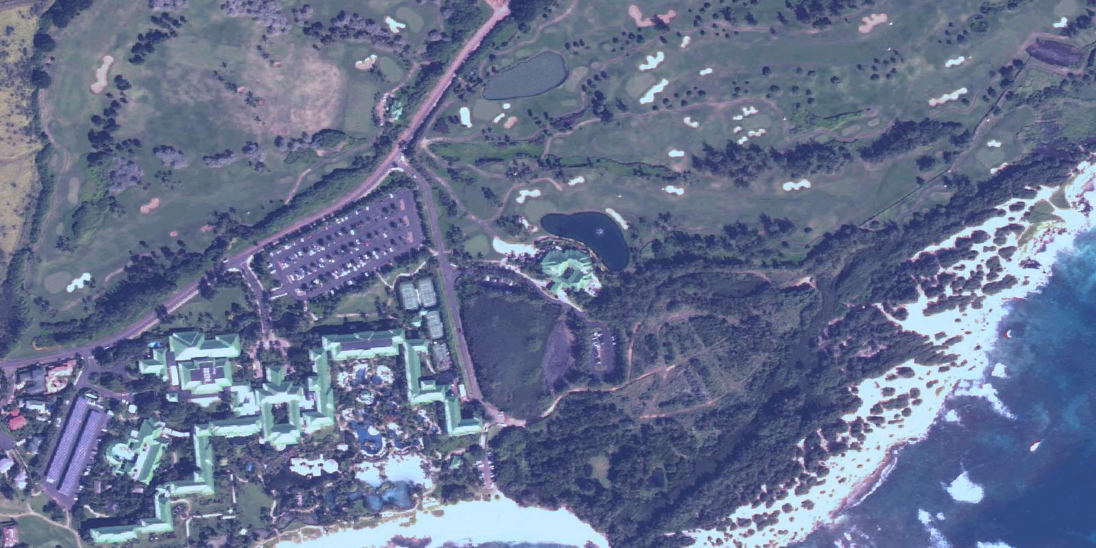 Satellite view of Poipu Bay Golf Course